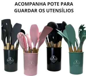 Kit 12 Utensílios De Cozinha Em Silicone